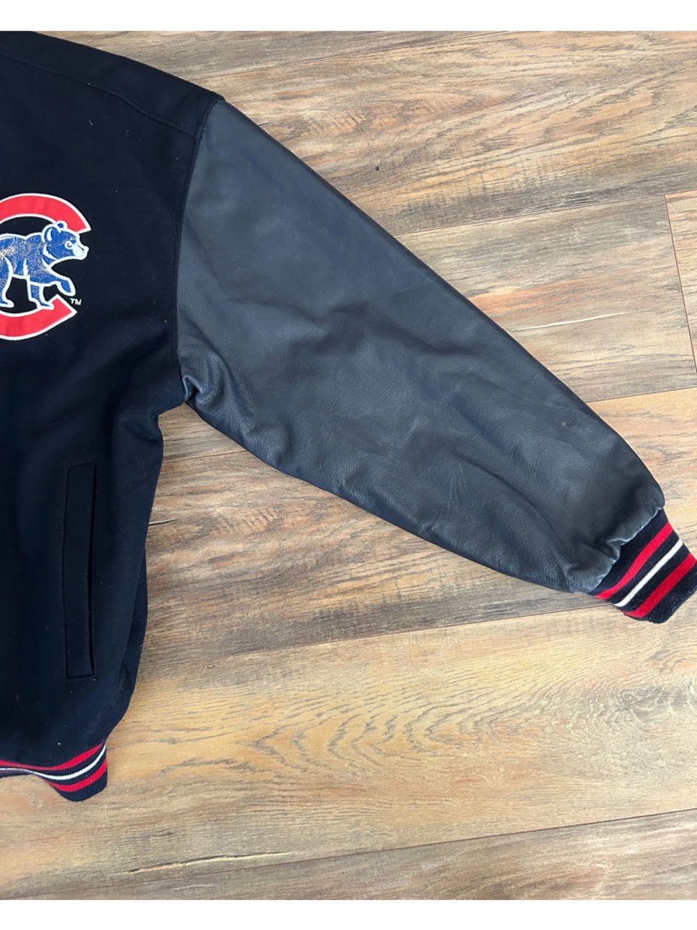 Vintage Chicago Cubs JH Designs Reversible Wool Varsity Jacket XL - Picture 4 of 11
